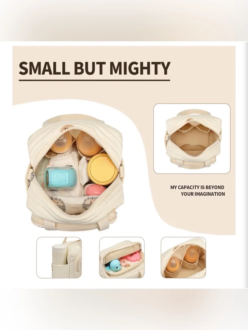 Small Diaper Bag Tote, Crossbody Diaper Bag